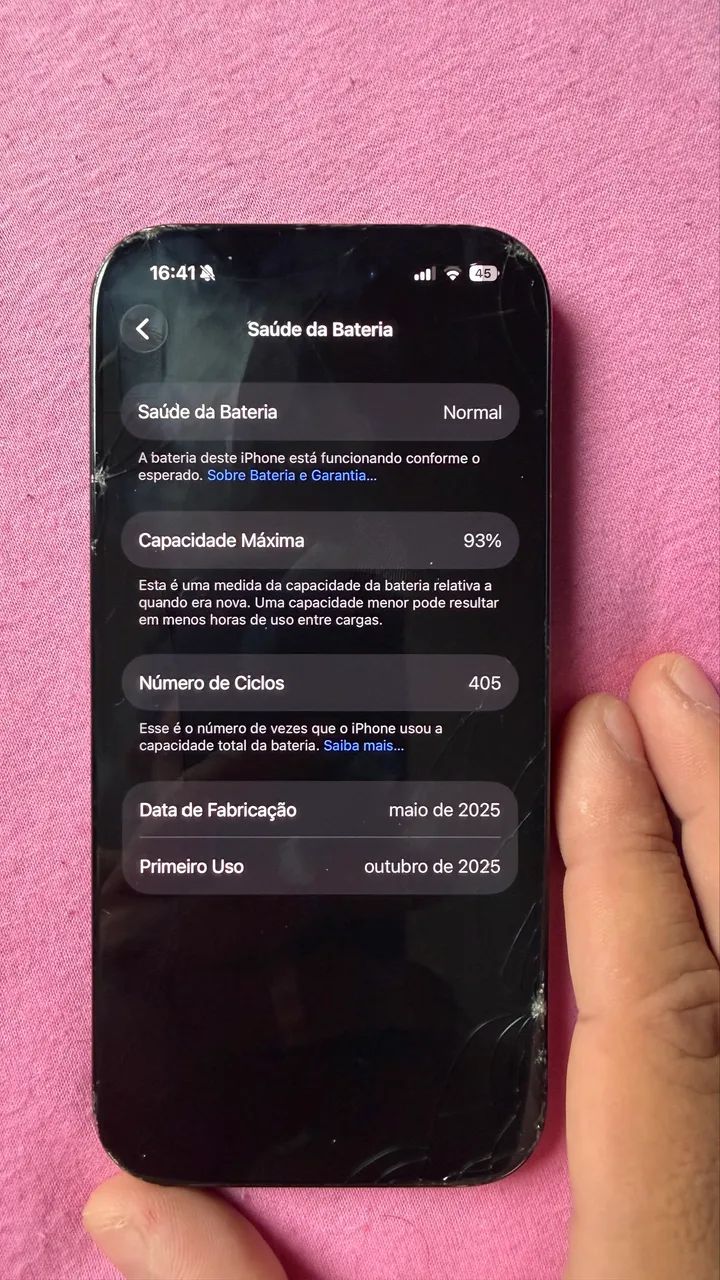 iPhone 16 pró com tela e traseira trincada - Foto 3