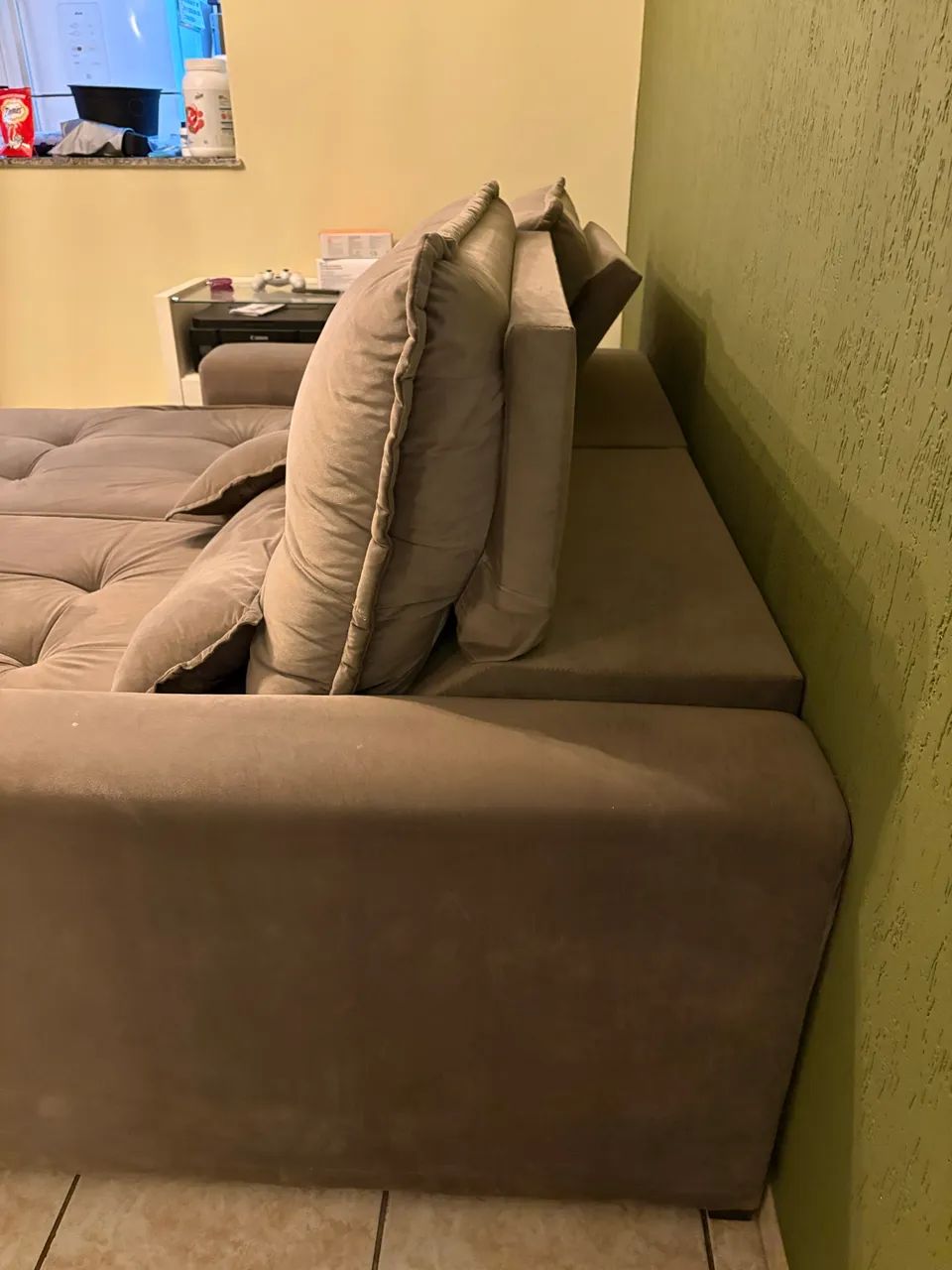 Sofá reclinável e retrátil king 4 lugares em suede - Foto 4
