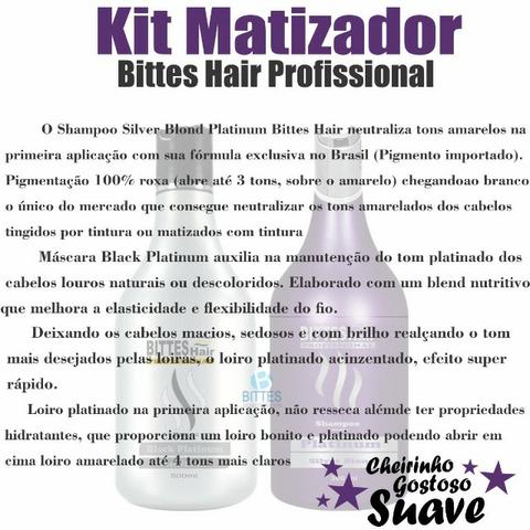 Kit Silver Matizador Desamarelador Cabelo Loiro Platinado Shampoo 500 ml Máscara 500 ml - Foto 2