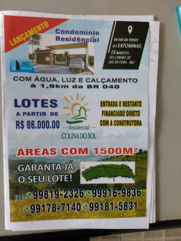 Lançamento - Terrenos residenciais com 1500 m ² a 1, 9 Km da BR 040 - Foto 2
