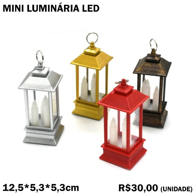 Mini Luminária Led com 3 Velas