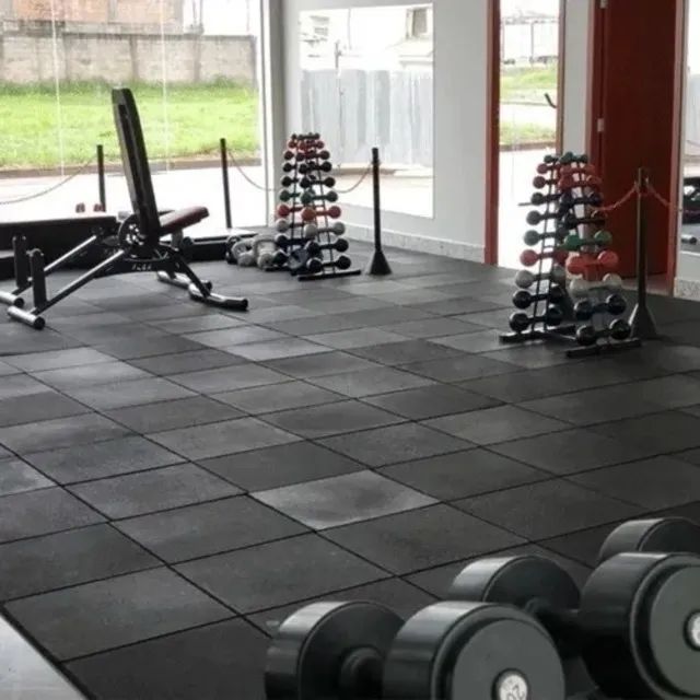 Piso de borracha para academia - espessura 15mm - placas de 50x50 - Foto 3
