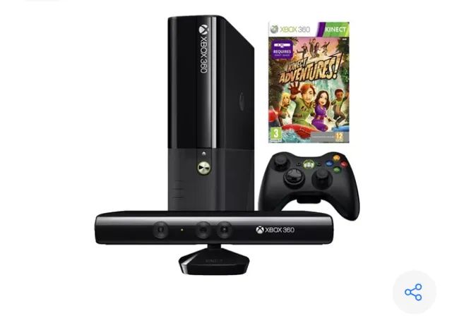 Microsoft Xbox 360 + Kinect e 3 Jogos E 4gb Standard Cor Preto em