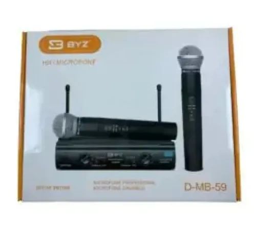 Microfone Duplo Sem Fio Wireless UHF 50M Profissio Karaoke Show Evento Igreja Palestra BYZ - Foto 6