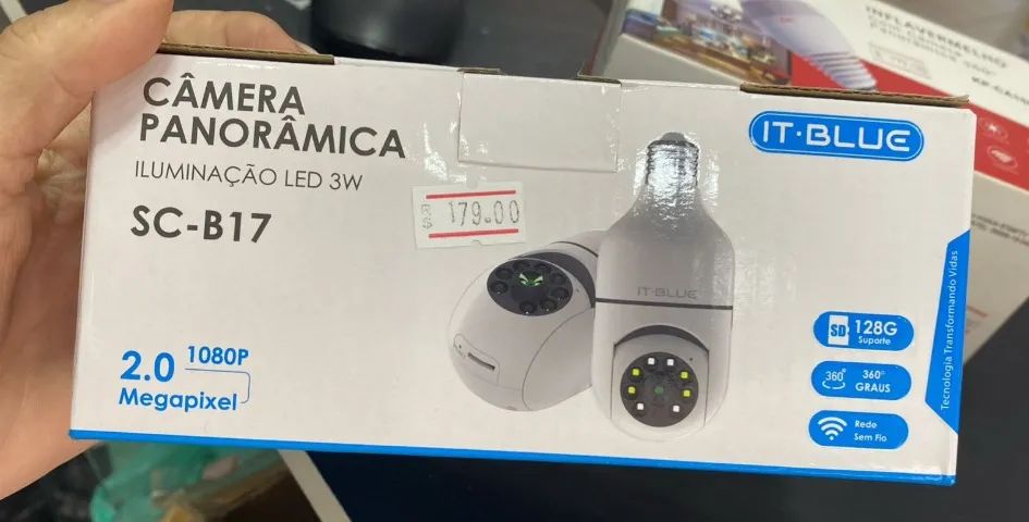 Câmera IP Panorâmica Lâmpada Wi-Fi ITBLUE E27 SCB17 - Segurança e Iluminação -Loja Coimbra - Foto 5