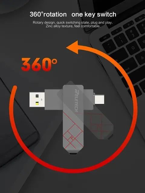 Pendrive 128gb Original Reletech 3.1, 2 em 1 - Foto 2