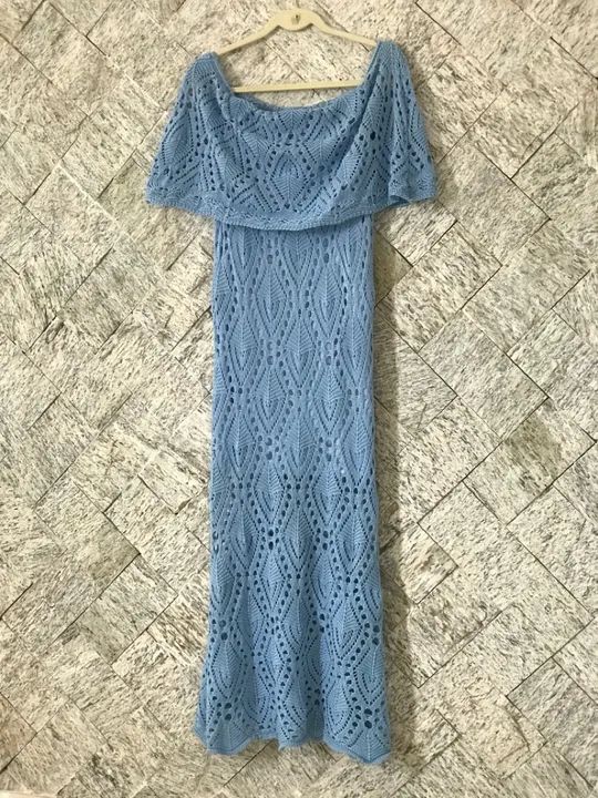 Vestido de tricô azul claro - lindo e elegante - Foto 3