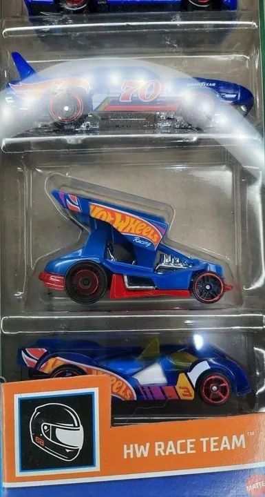 Lacrado - Pack 5 carros Hot Weels Race Team Goodyear Mattel Original Miniatura - Foto 3