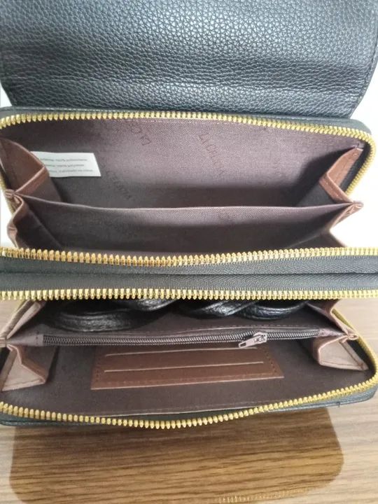 Bolsa Cecília Preta 2 Compartimentos com Ziper - Foto 4