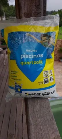 1 saco de cimento para rejunte de piscina da quartzolite azul 