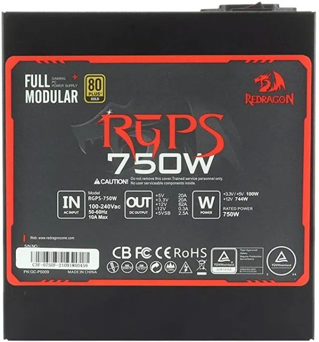 Fonte ATX 750W Real PFC Ativo 80 Plus Gold Redragon Full Modular - WZetta - Foto 3