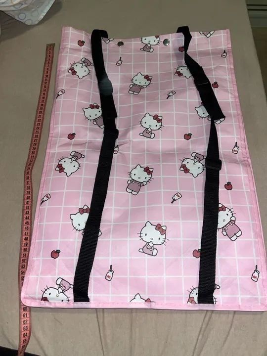 Bolsa Mochila Hello Kitty infantil rosa - Foto 2