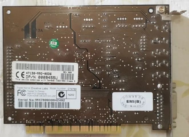 1 Placa De Som Creative Sound Blaster Ct4780