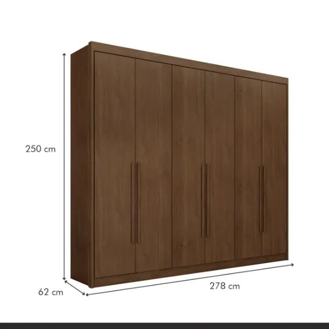 guarda roupa 6 portas 2,78 x 2,50 x 0,62 NOVO sem uso 