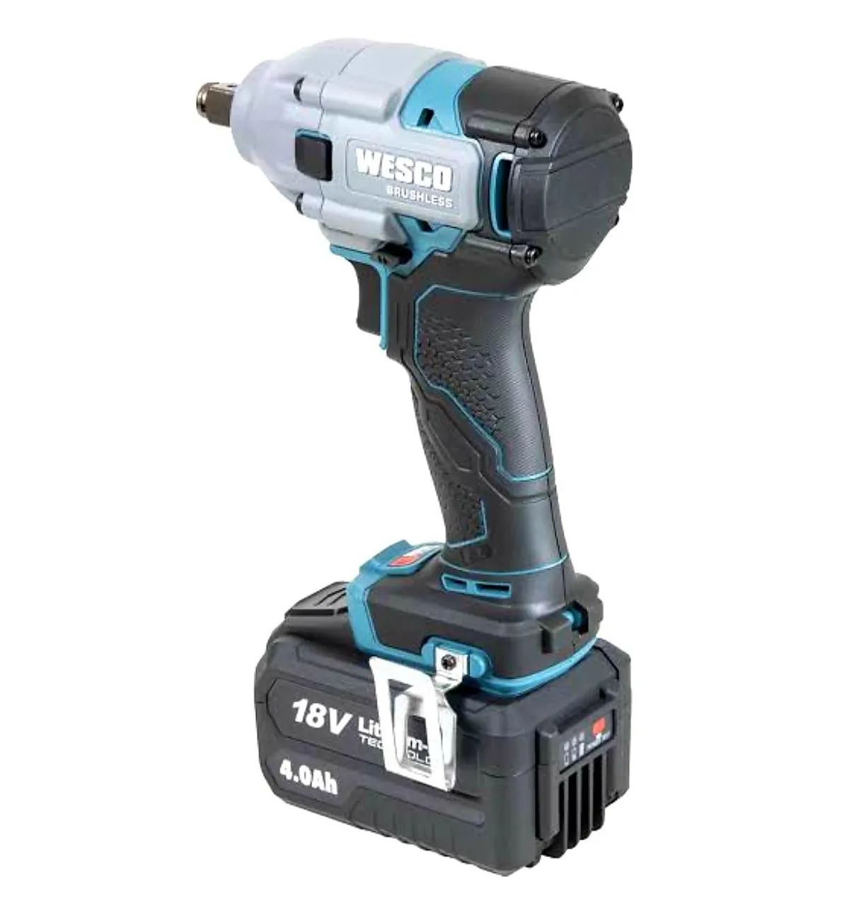 CHAVE DE IMPACTO WESCO BRUSHLESS 1/2 POL 350NM C/1BAT 18V 2AH - Foto 2