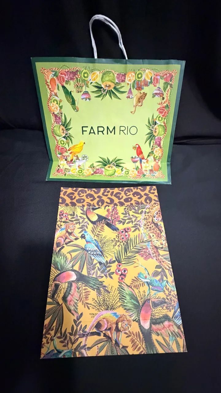 kit sacola + 3 embalagens para presente com velcro farm original, intactas - Foto 4