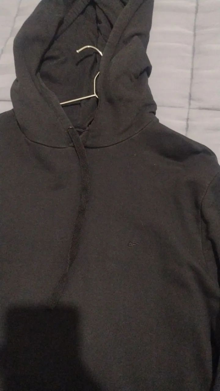 Blusa de Moletom com Capuz Preta Ellus original  - Foto 2