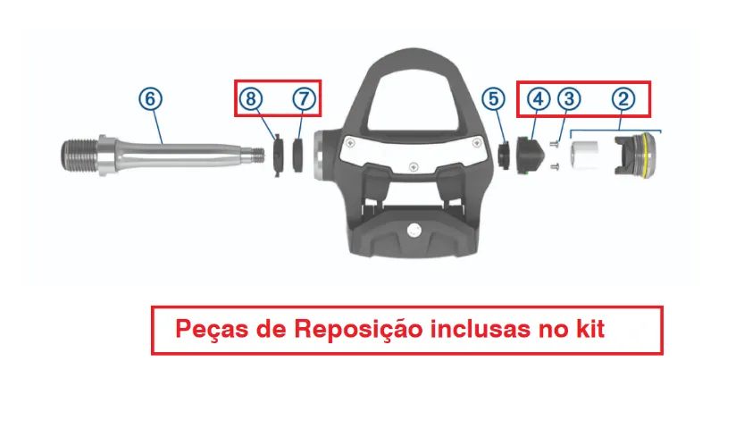 Kit Reparo para Pedal Vector Garmin Vector 3 e 3S tampa, placa