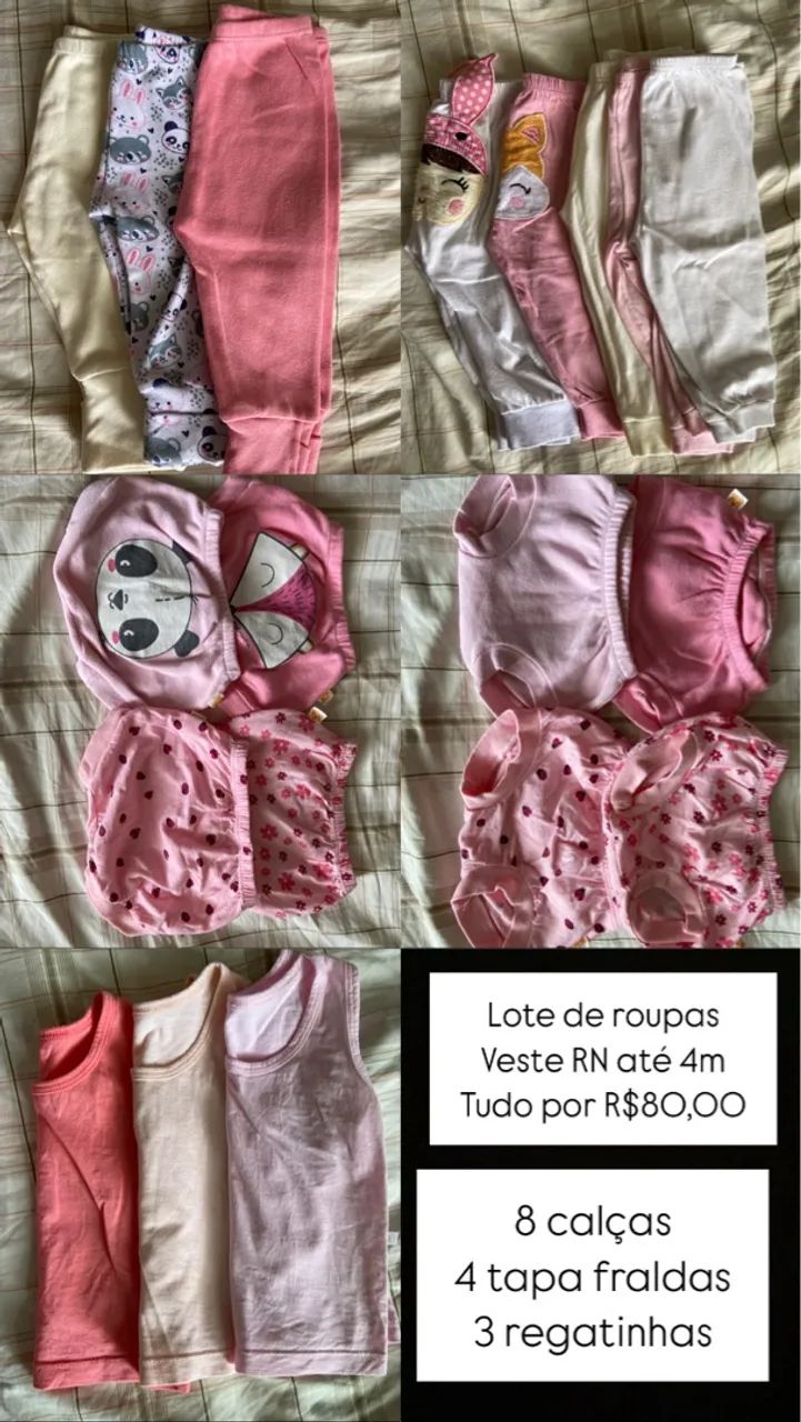 LOTE DE ROUPA FEMININA BEBÊ 