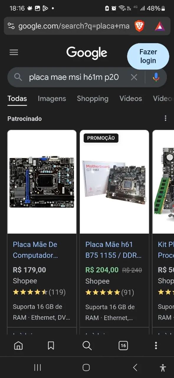 nao funciona Placa-Mãe MSI 1155 H61 - Foto 2