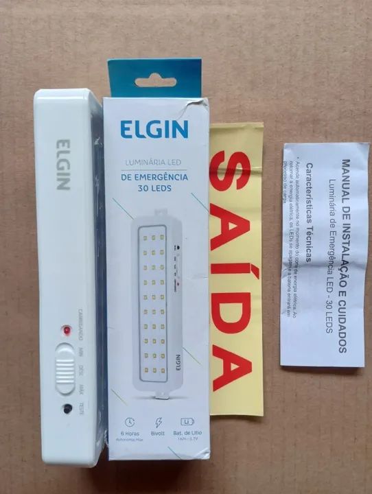 Luminária Emergência Led 30 Leds Elgin - Foto 3