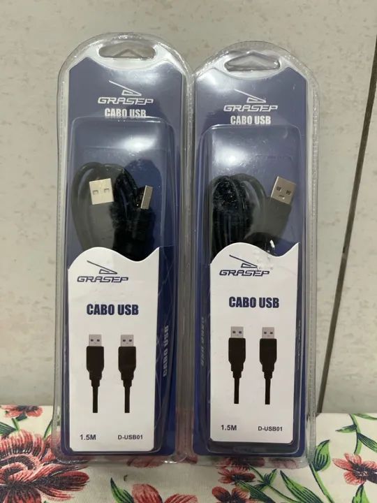 Cabo USB 1.5m - Novo - 2 Peças