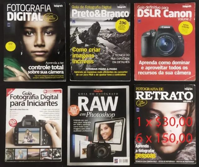 Combo Revistas Fotog Básica, Intermediária e Avançada. 1 x $30 e 6 ud x $150