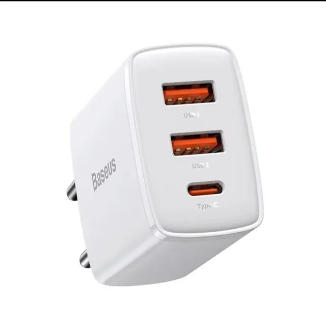 Carregador Baseus 30W PD Carregador Rápido Tipo-c & 2 Usb Compact - Foto 3