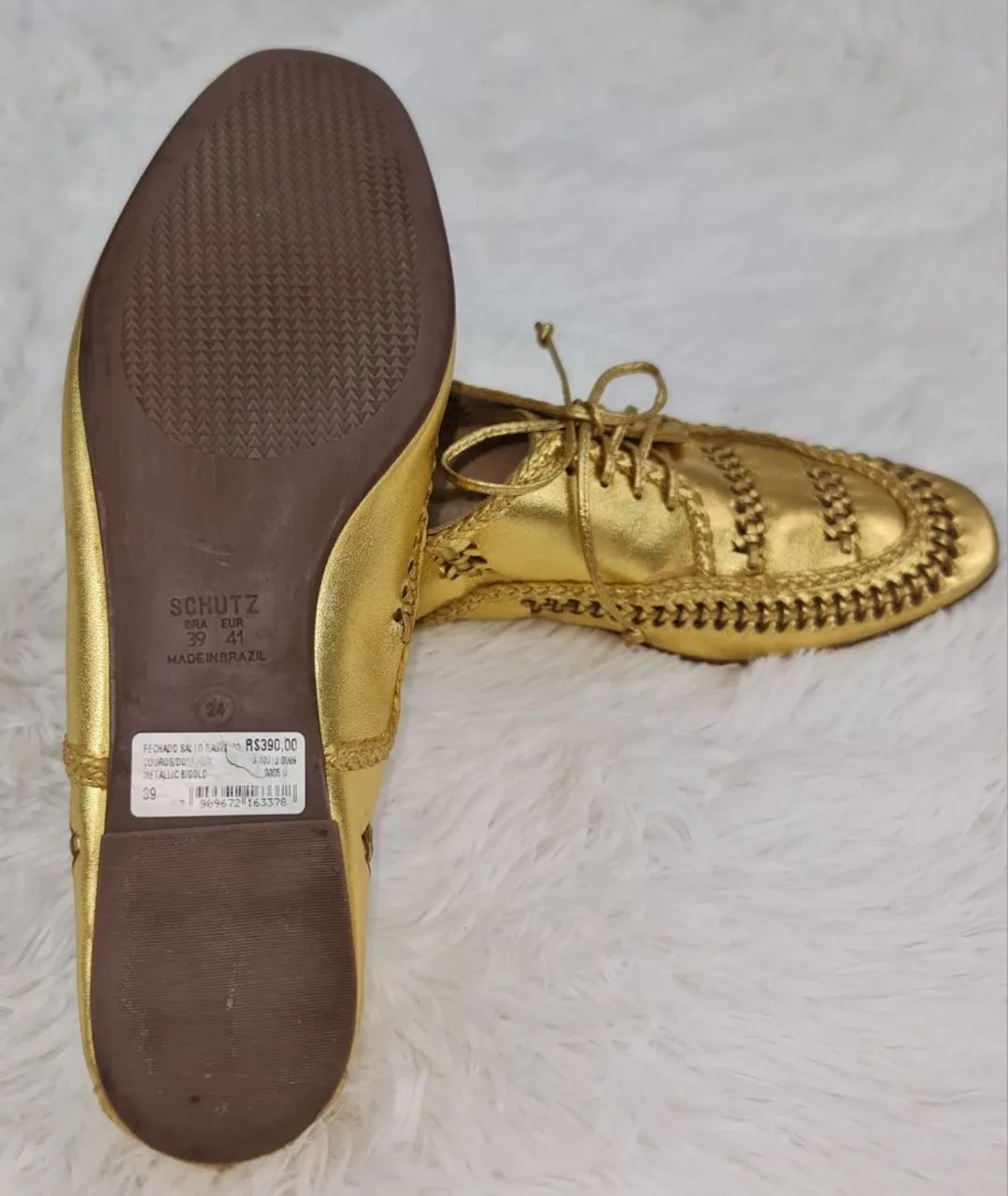Schutz Sapato Dourado tam 39 - Foto 4
