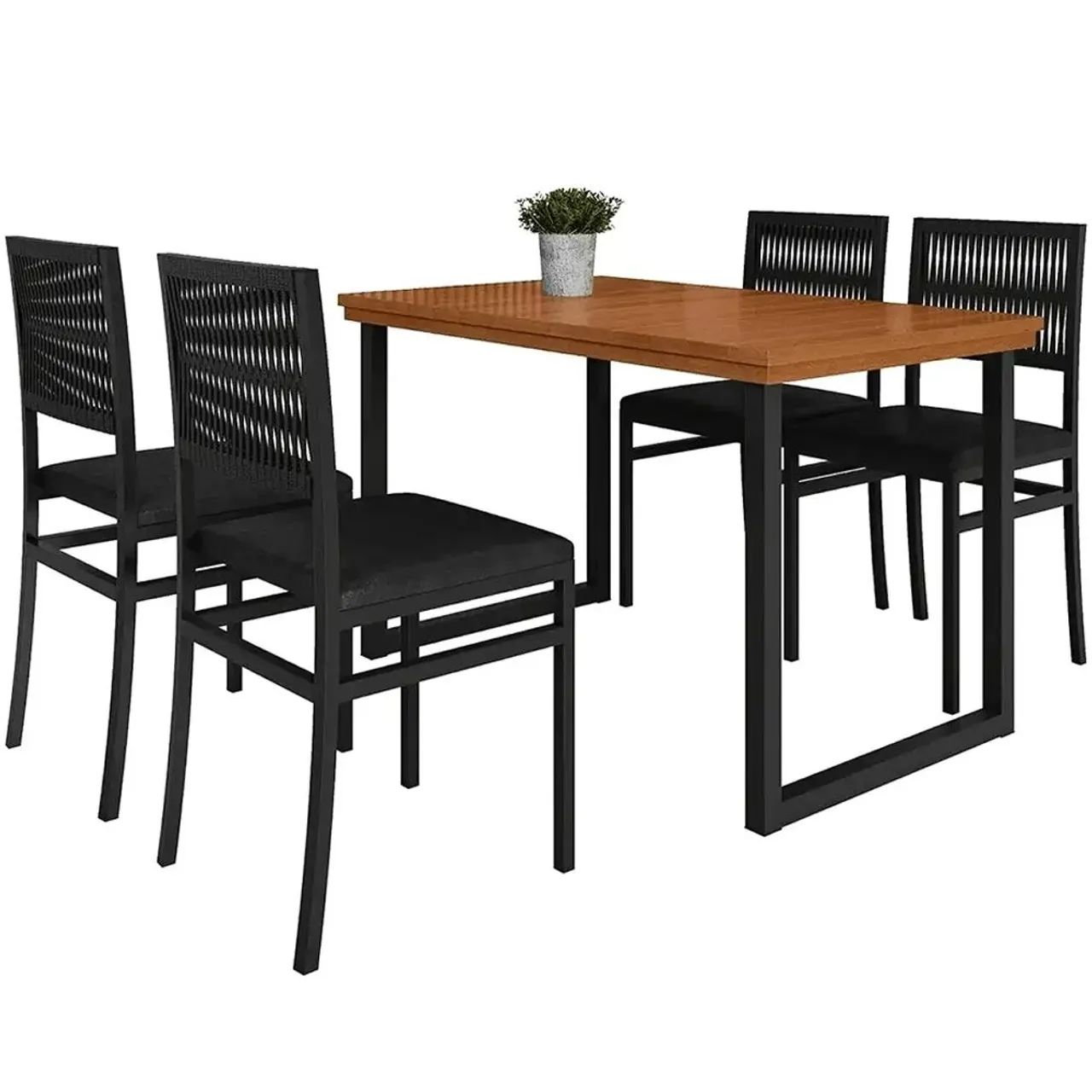 Mesa de Jantar Itália com 4 cadeiras  - Entrega Rápida 