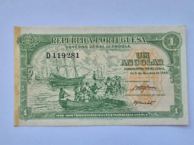 Cédula Antiga. 1 Angolar. 1948 República Portuguesa!