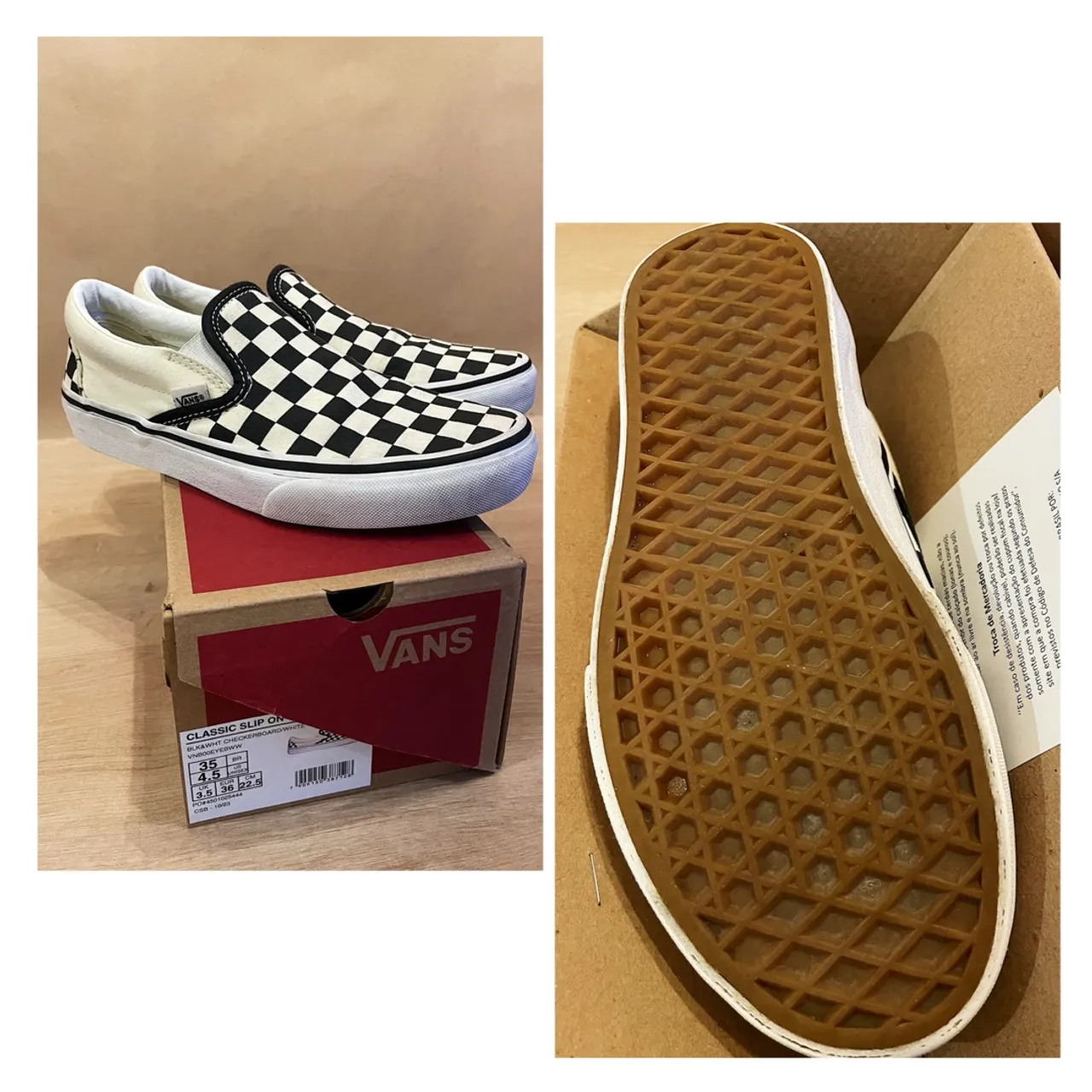 Vans Slip On quadriculado 35