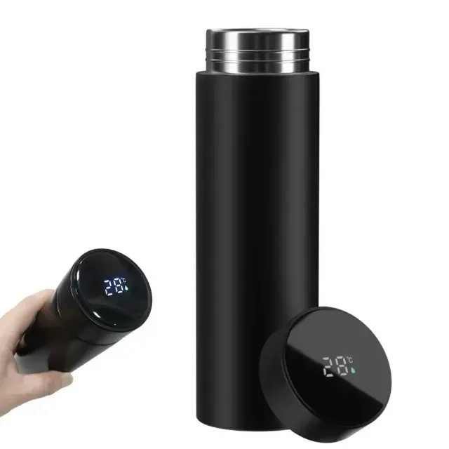 Garrafa Térmica Em Aço Inox Com Termômetro Led Digital 500ml