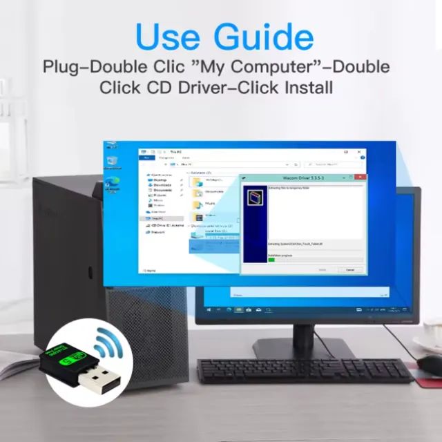 Adaptador USB WiFi Dual Band AC600 + Bluetooth 4.2 600Mbps Mini Wireless - Foto 6