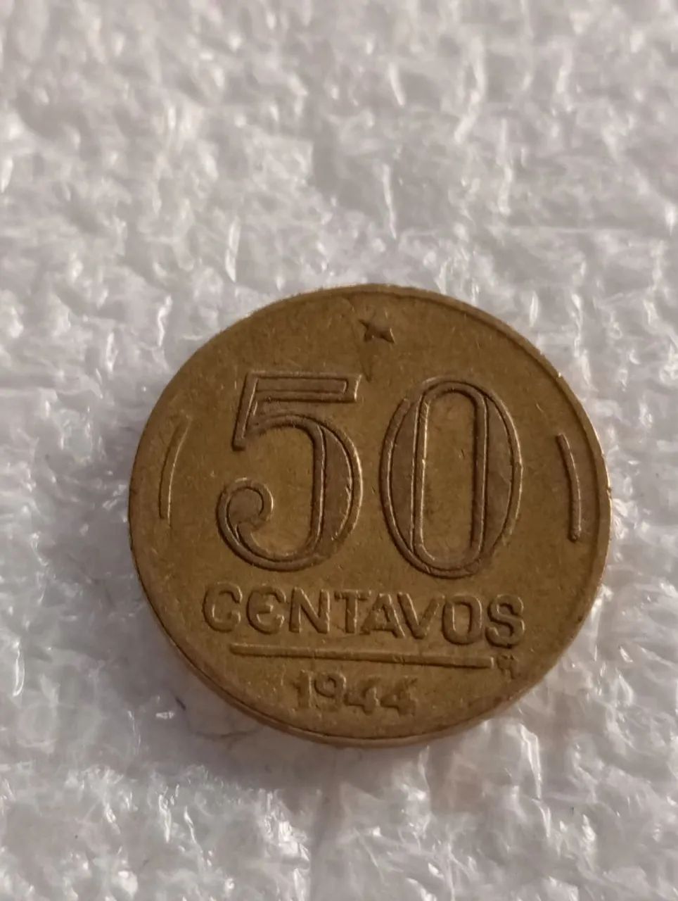 Moeda antiga 50 centavos 1944 com siglas - Foto 3