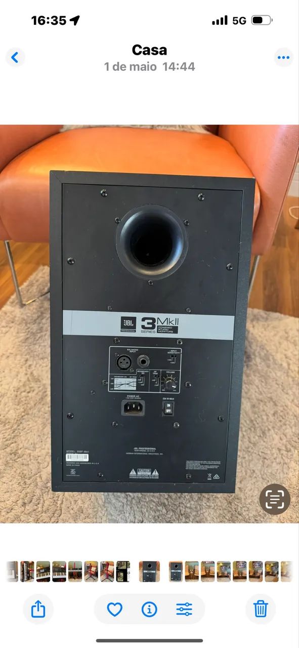 Monitor de Áudio Ativo JBL 306P MkII com falante de 6 polegadas  - Foto 2