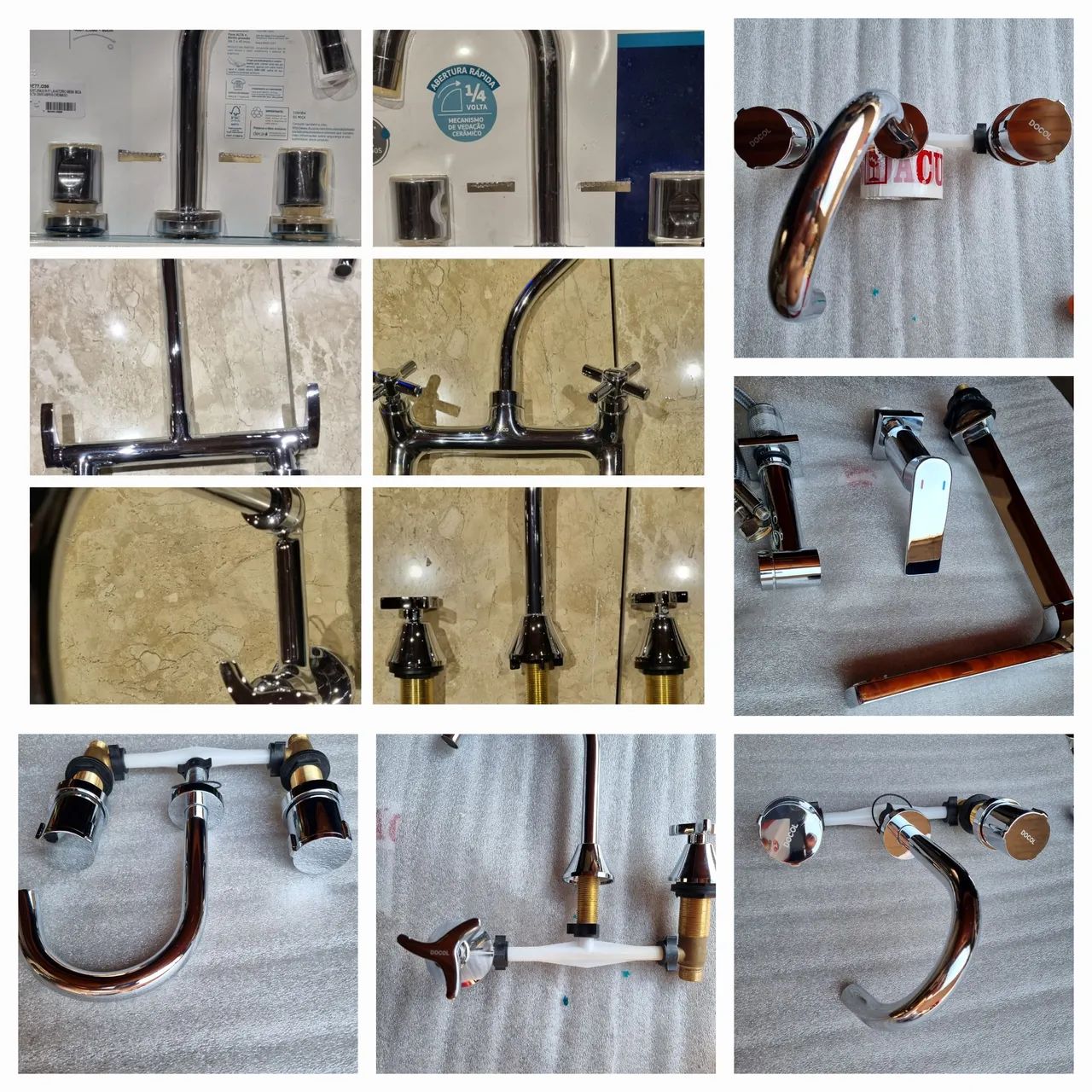 Torneira para Cozinha e banheiro Dupla de Metal Cromado - Foto 2