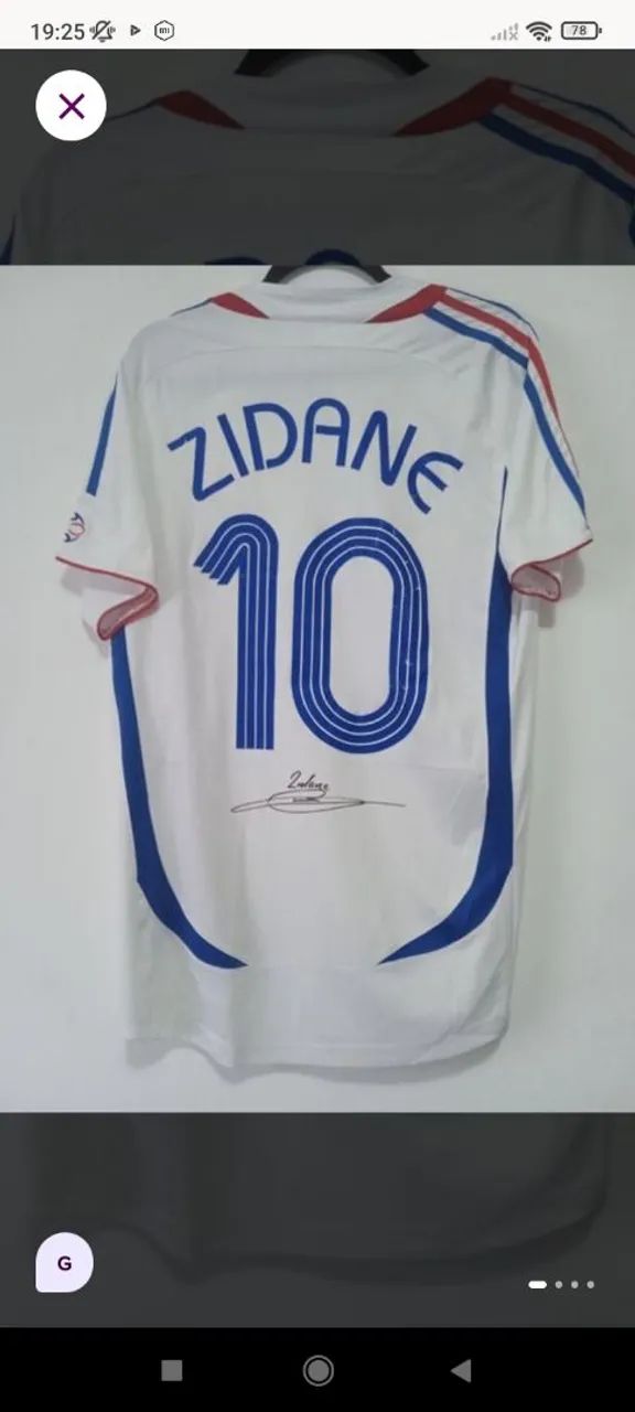 Camisa França Final Copa 2006 #10 Zidane Autografada Certificada