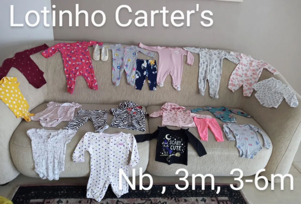 Lote de Roupas de Bebê Carter's - Nb, 3m, 3-6m
