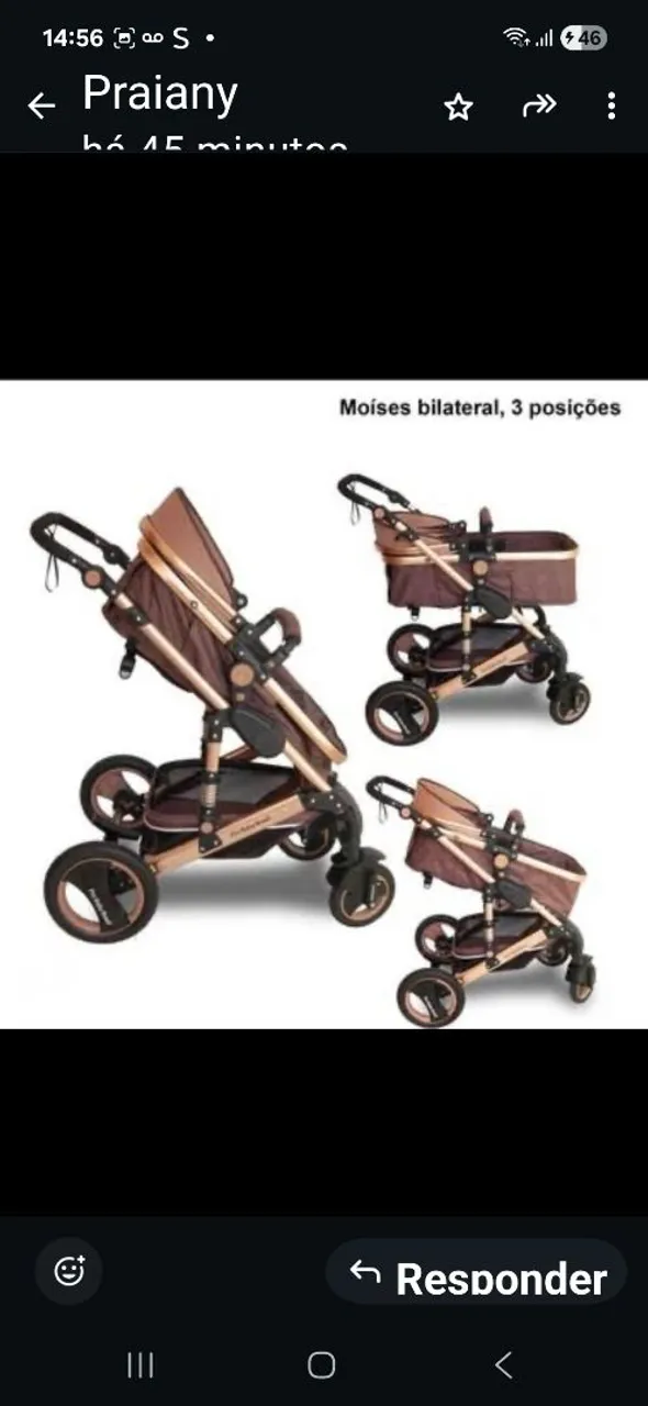 Carrinho Moisés 3 posições