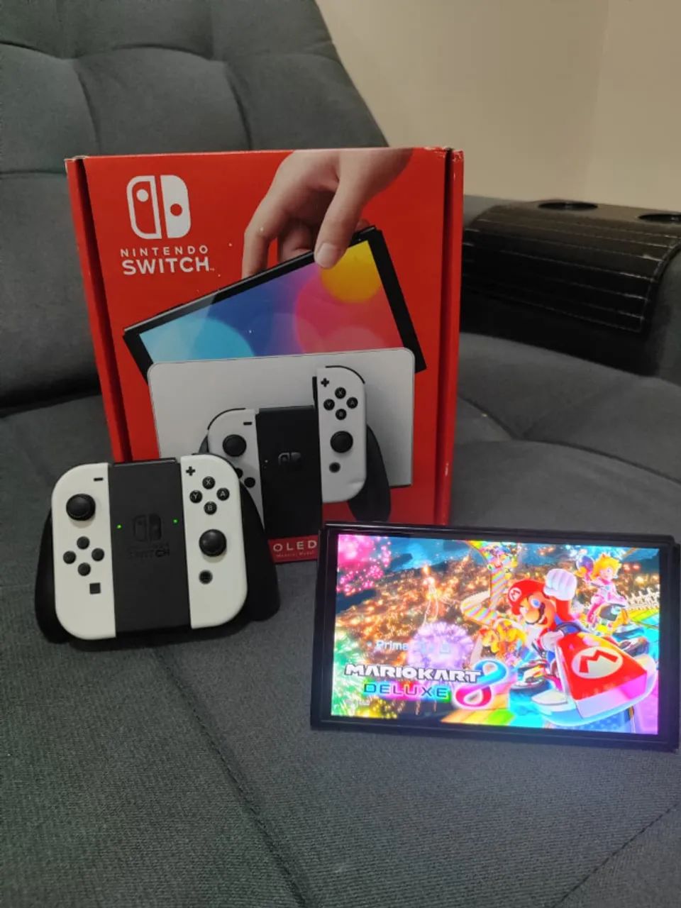 Nintendo Switch OLED completo + Pro Controller + Mario Kart + 128GB - Foto 3