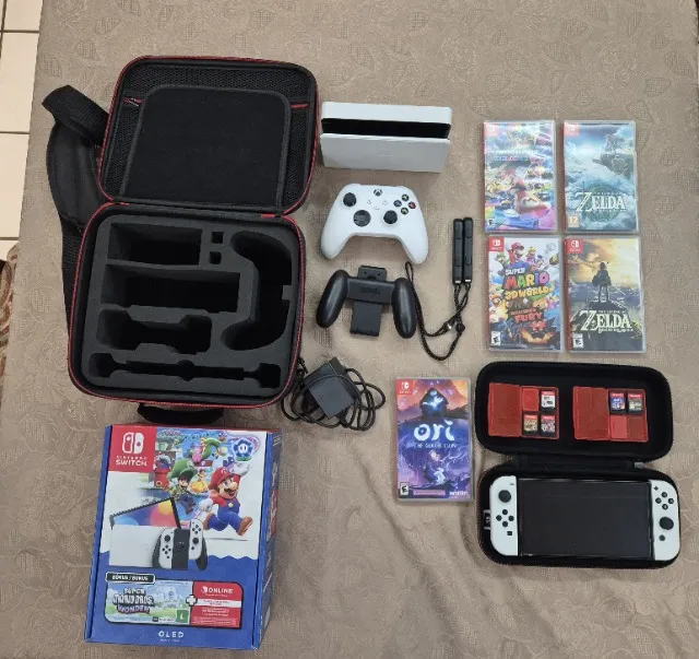 Nintendo Switch Oled* 64Gb + 512Gb Samsung Desbloqueado,jogos