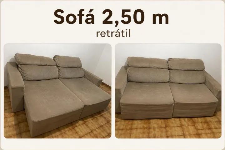 sofá retrátil reclinável 2,50m