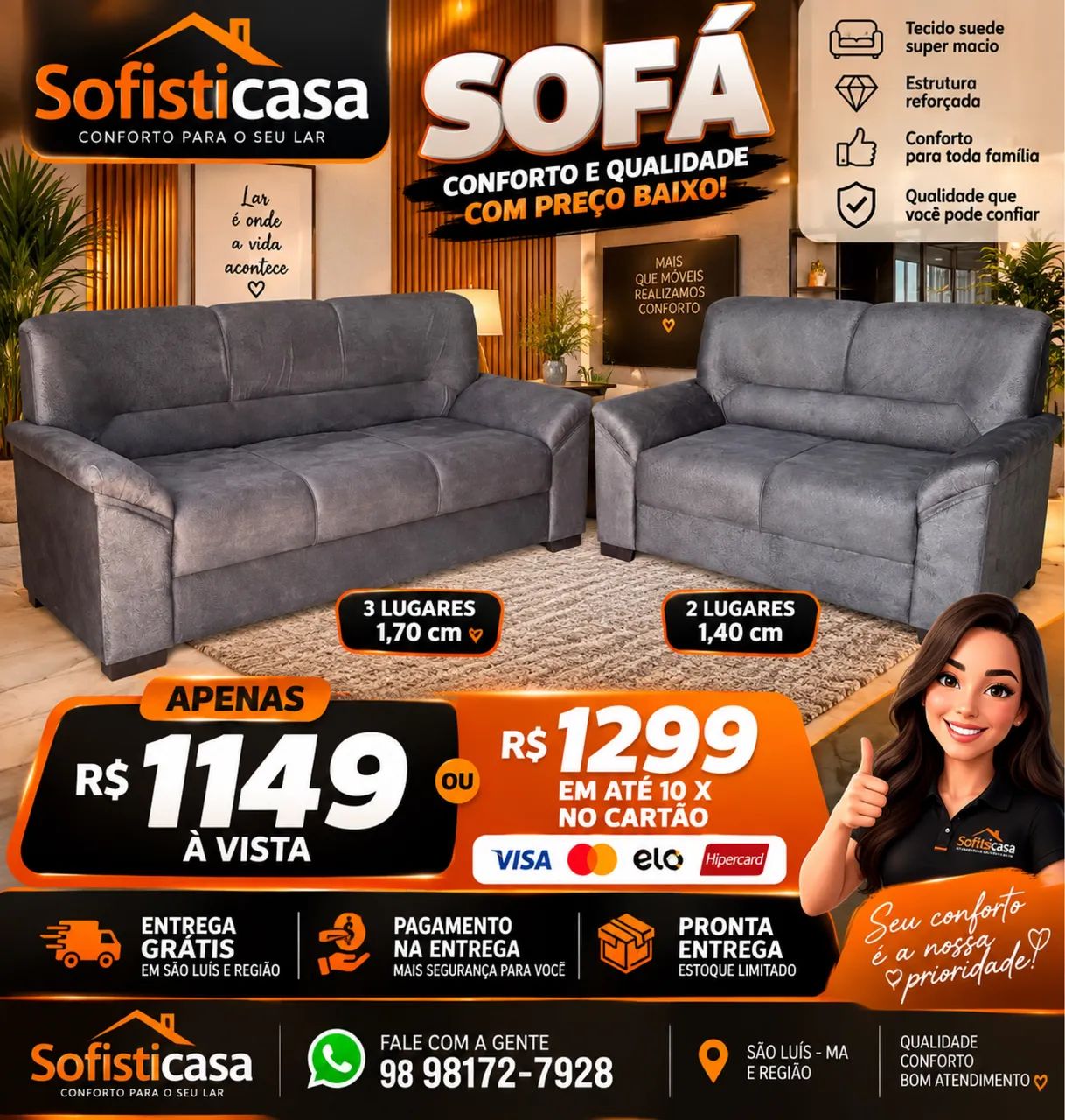 Sofá novos em promoção  - Foto 2
