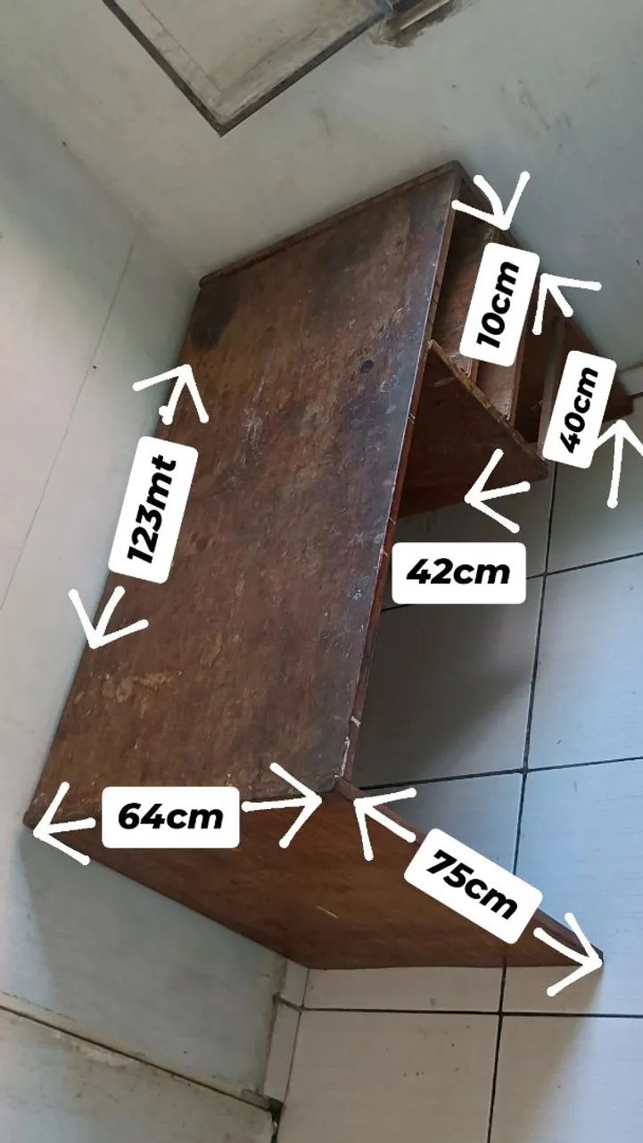 Mesa  escritório de madeira maciça  - Foto 6