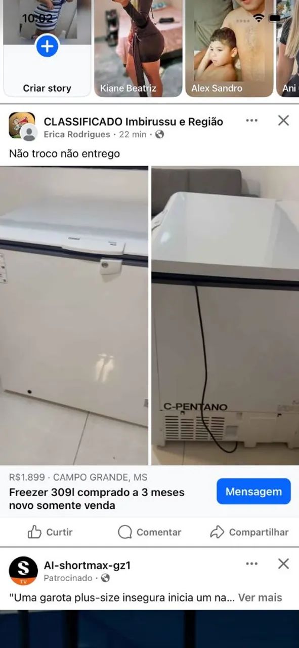 Freezer consul 309l 2 meses de uso
