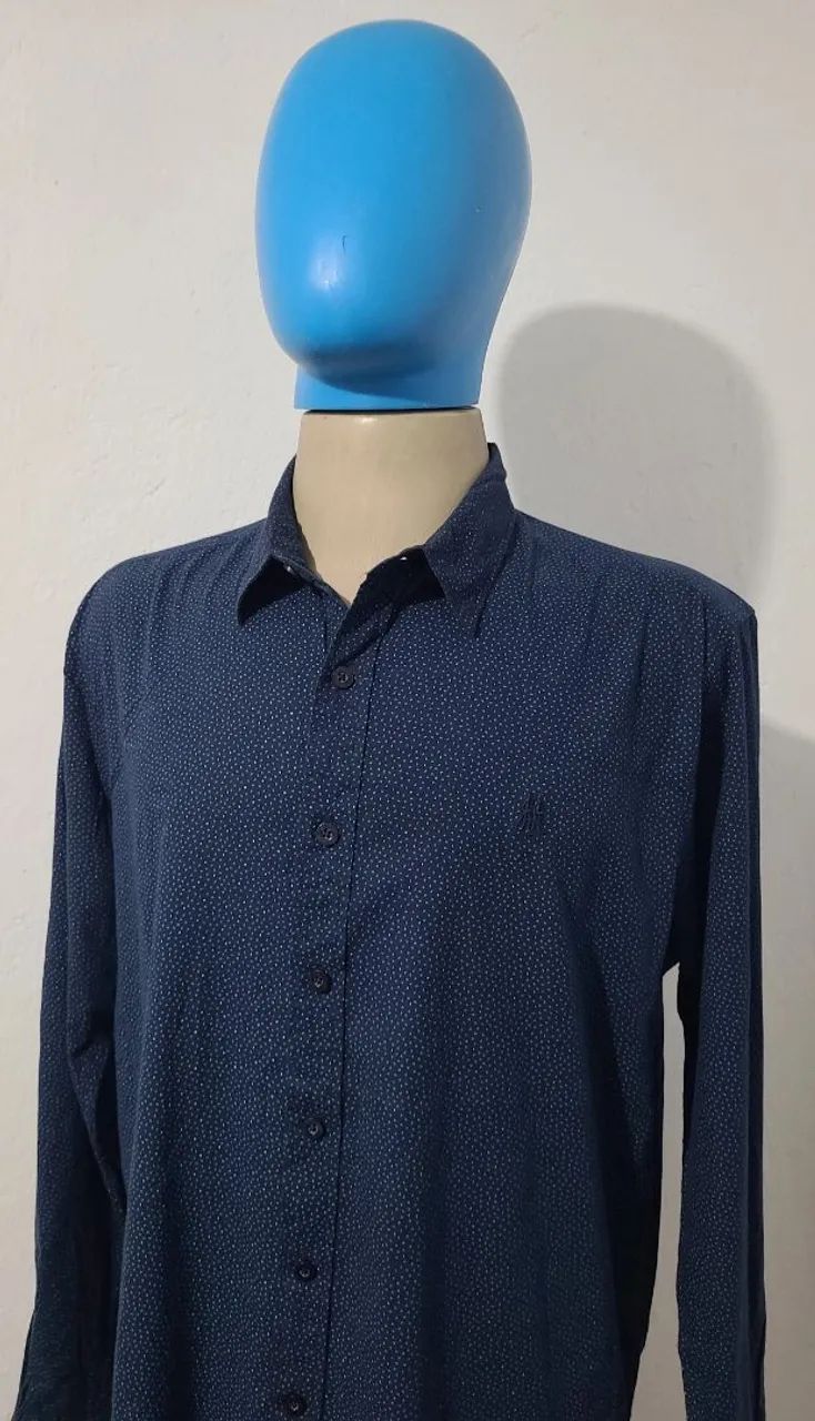 Camisa social azul tamanho G, bonita, original, confortável, tecido macio.  - Foto 5