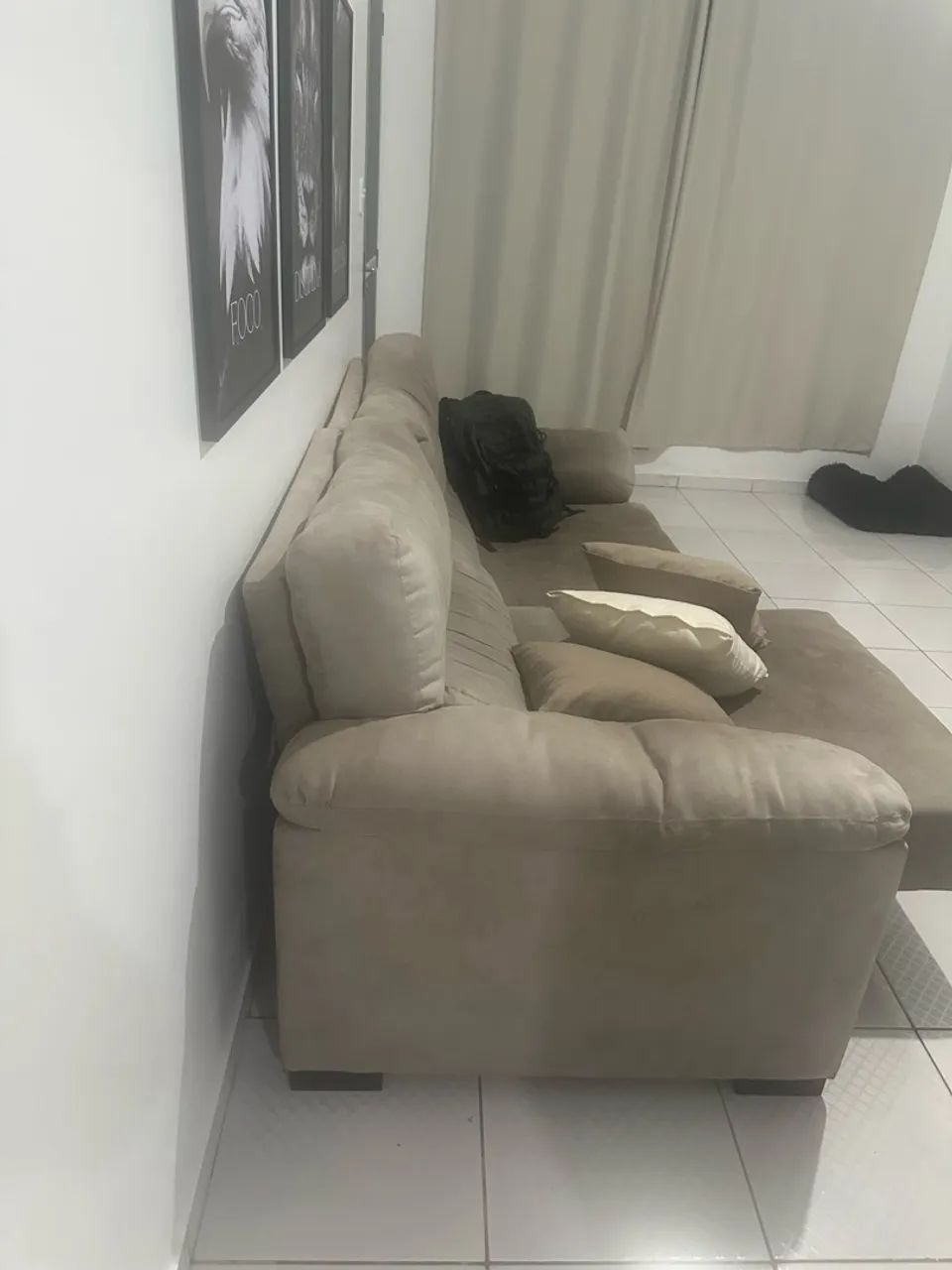 Vendo sofá retrátil e reclináveis tecido suede  - Foto 3