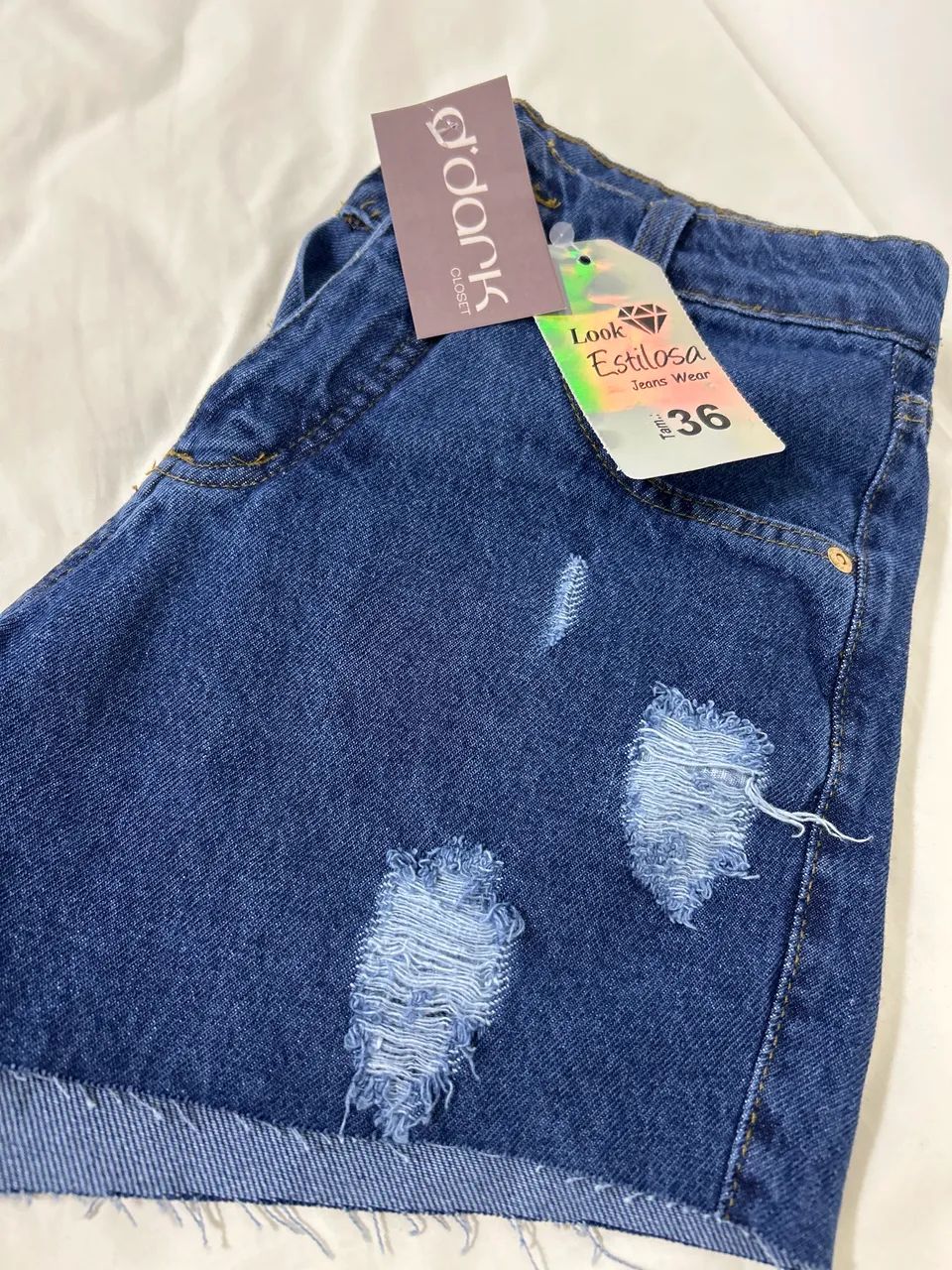 Short jeans escuro número 36 - Foto 4