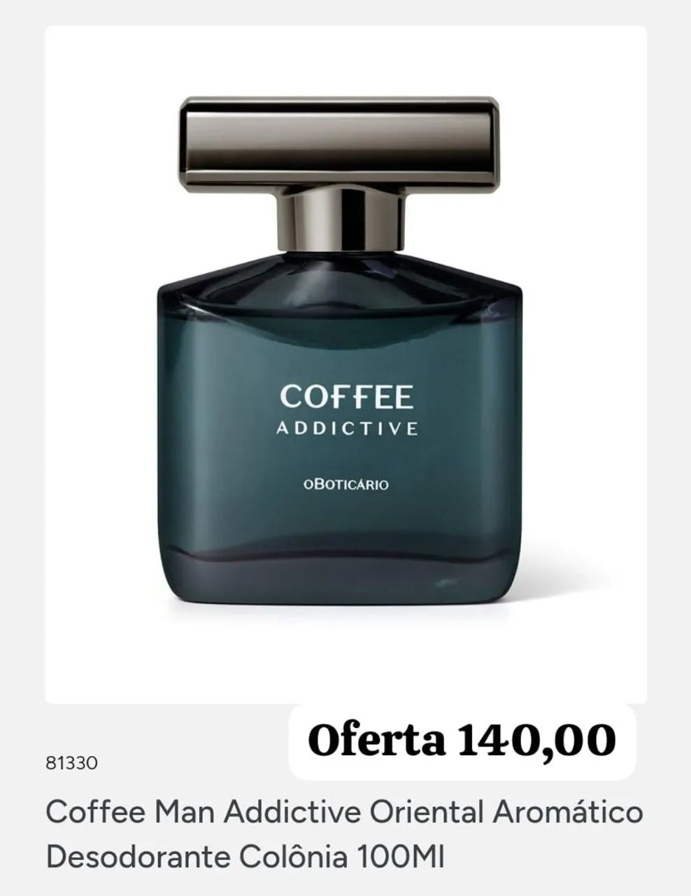 Coffee Man Addictive Oriental Aromático colônia 100ml 